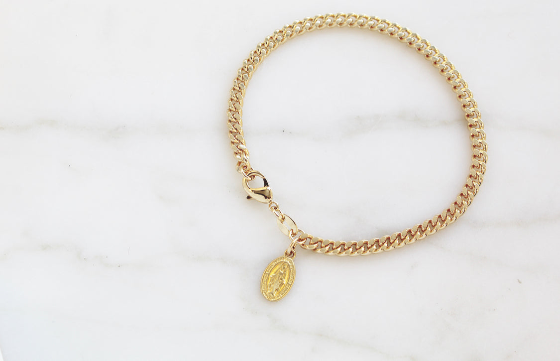 Miraculous Medal Link Bracelet