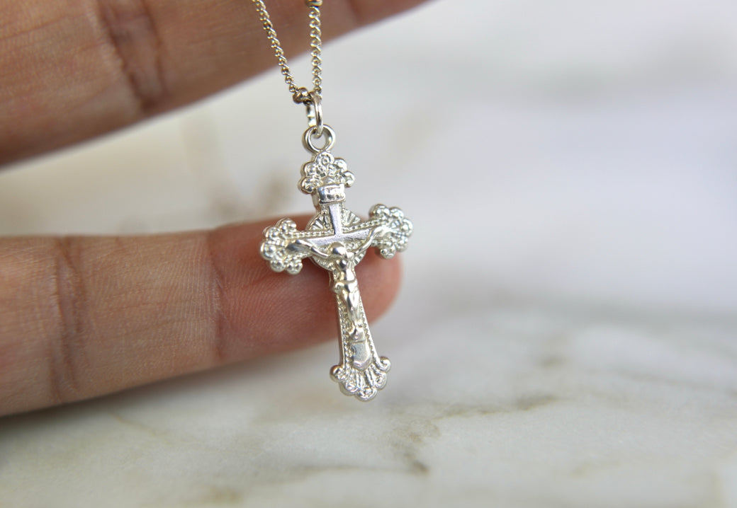 Crucifix Necklace in Sterling Silver