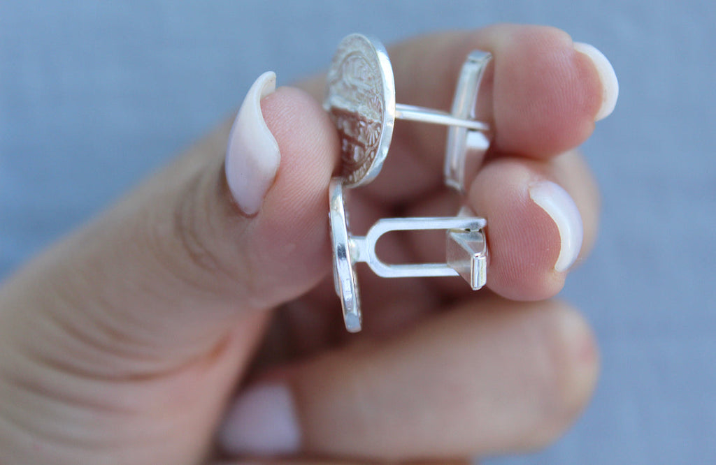 St. Benedict Cufflinks in Silver