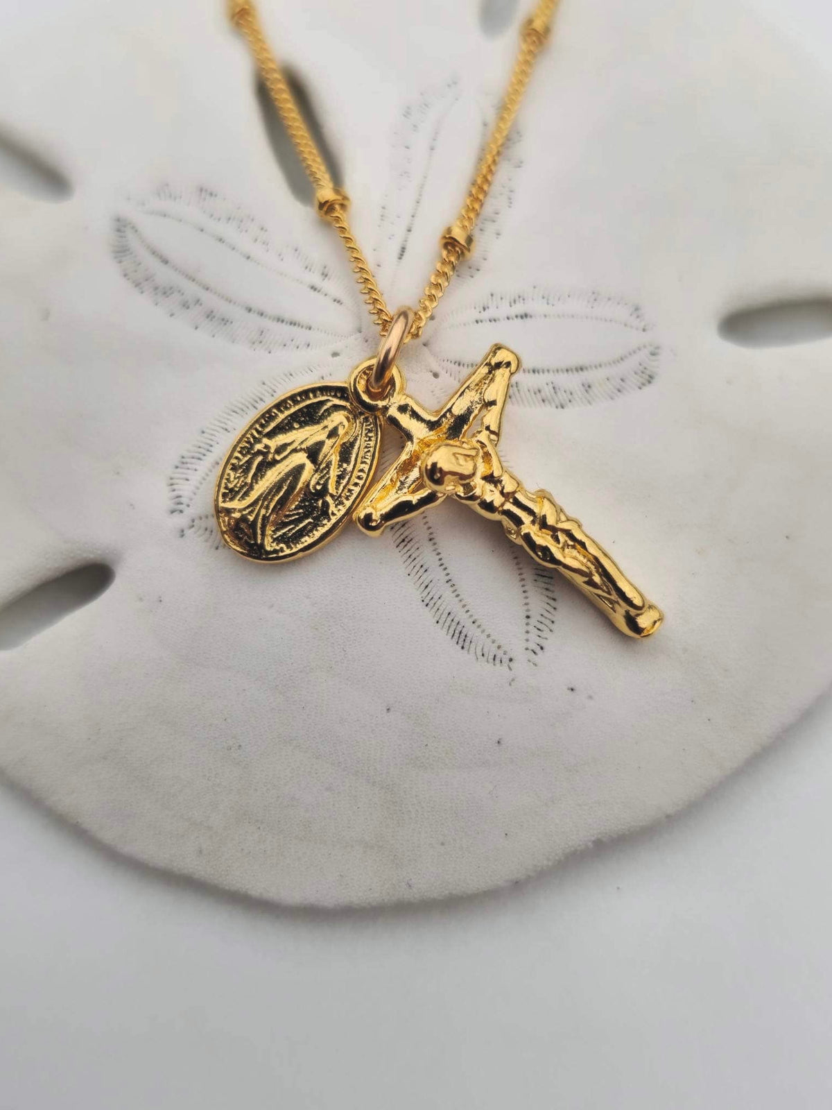 Miraculous Medal and Crucifix Necklace