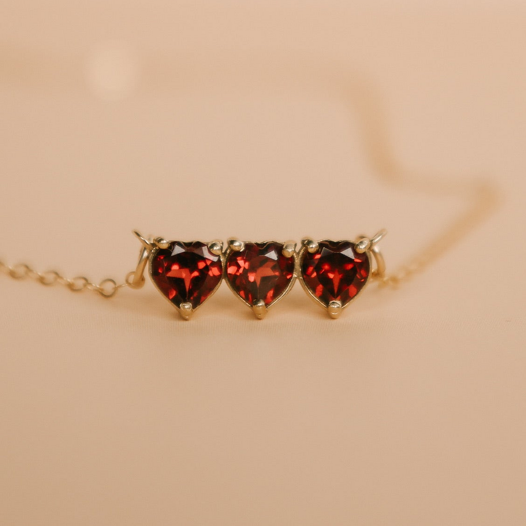 Garnet Holy Family Hearts® | Vermeil
