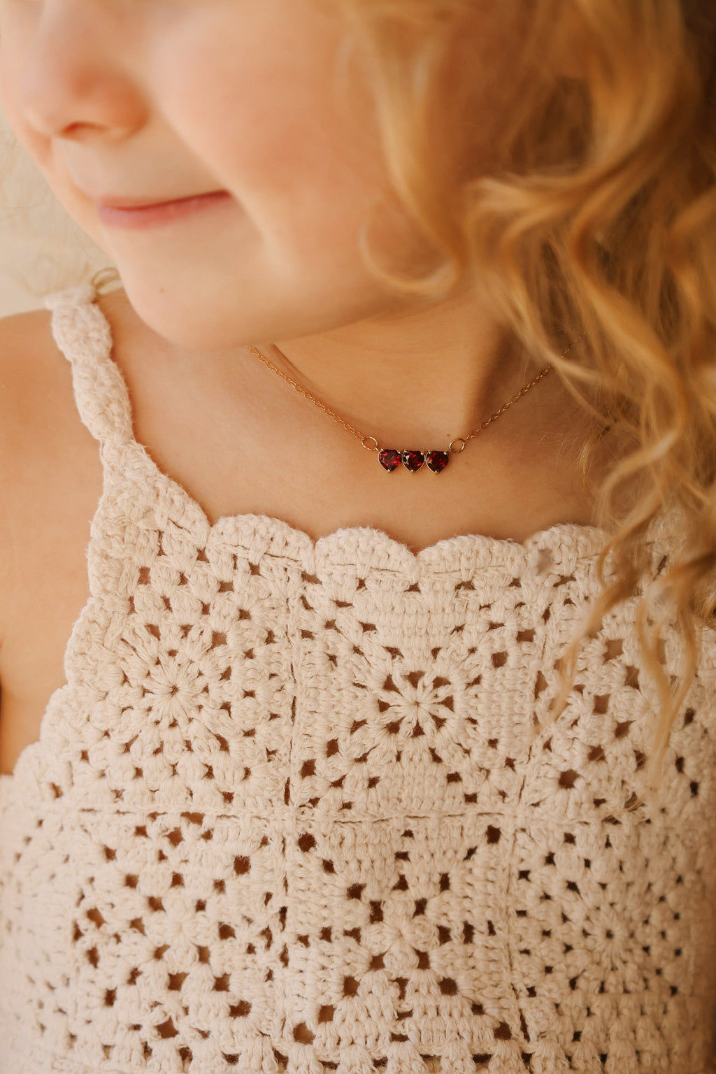 Garnet Holy Family Hearts® | Vermeil
