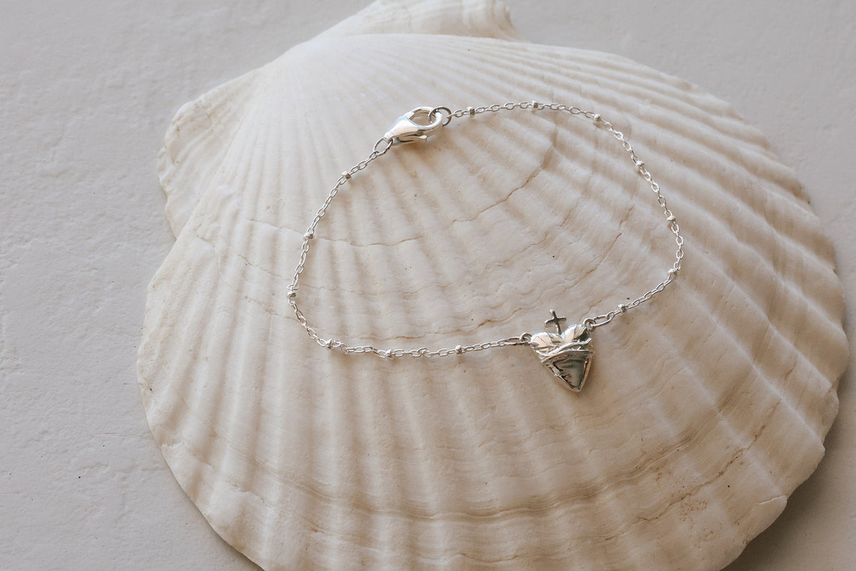 Sacred Heart of Jesus Bracelet in Sterling Silver