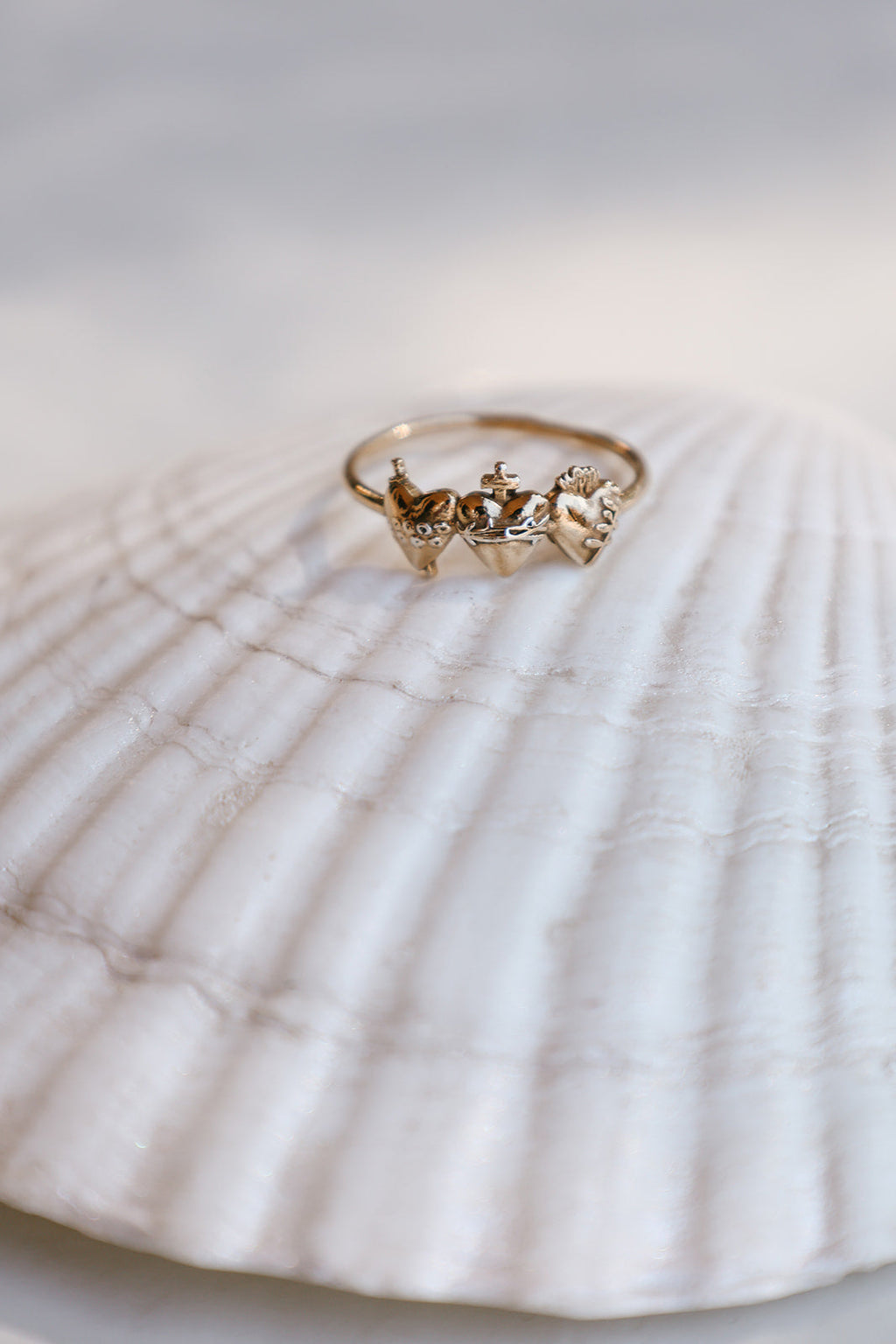 Holy Family Hearts® Ring in Gold Vermeil