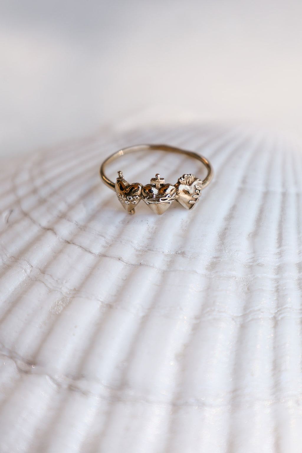 Holy Family Hearts® Ring in Gold Vermeil