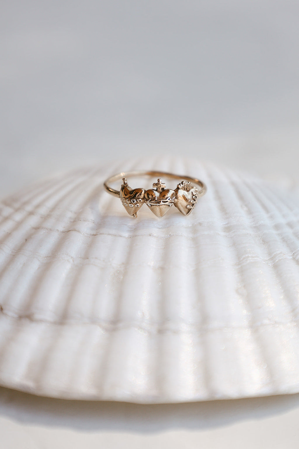 Holy Family Hearts® Ring in Gold Vermeil