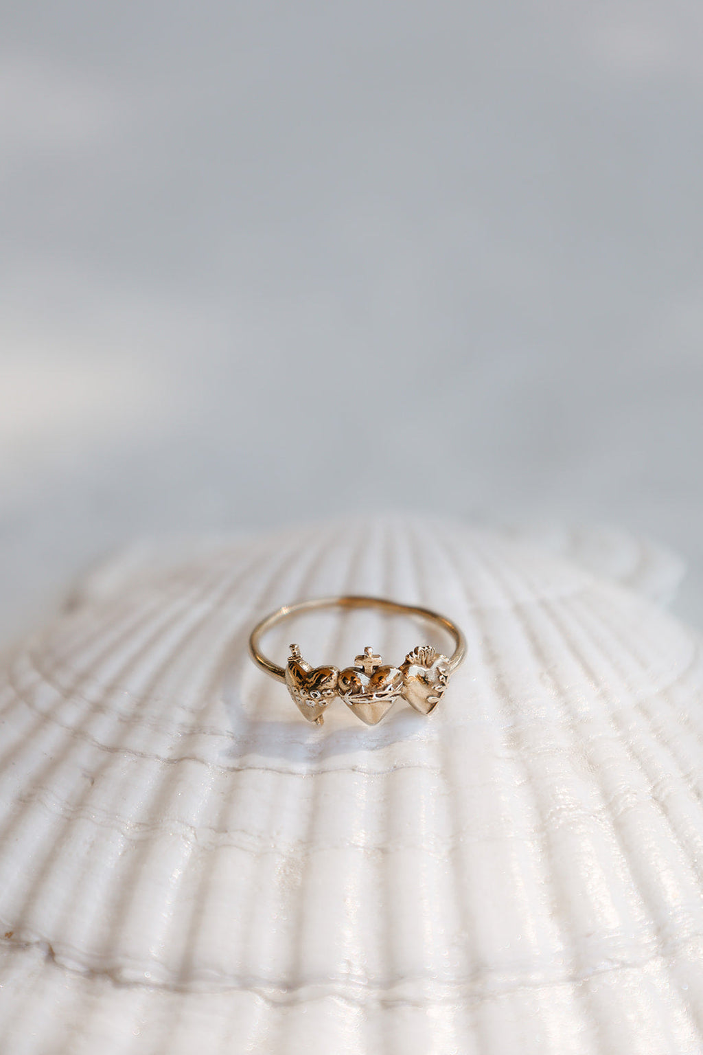 Holy Family Hearts® Ring in Gold Vermeil