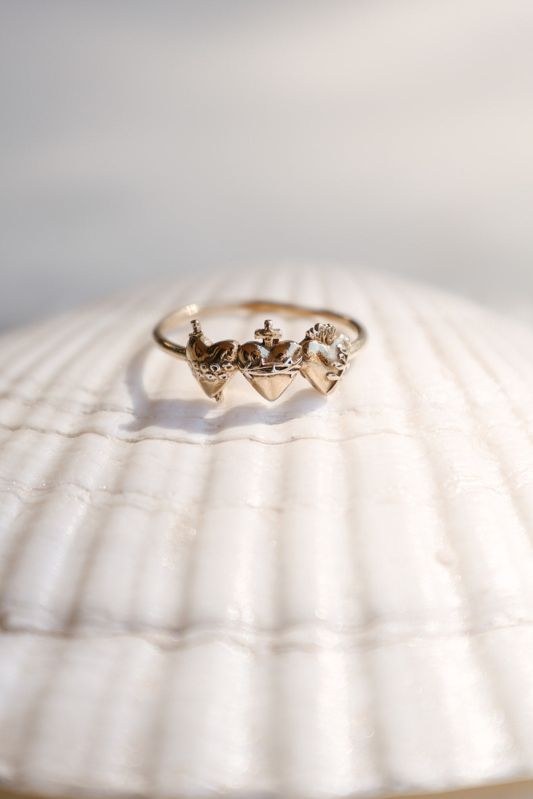 Holy Family Hearts® Ring in Gold Vermeil