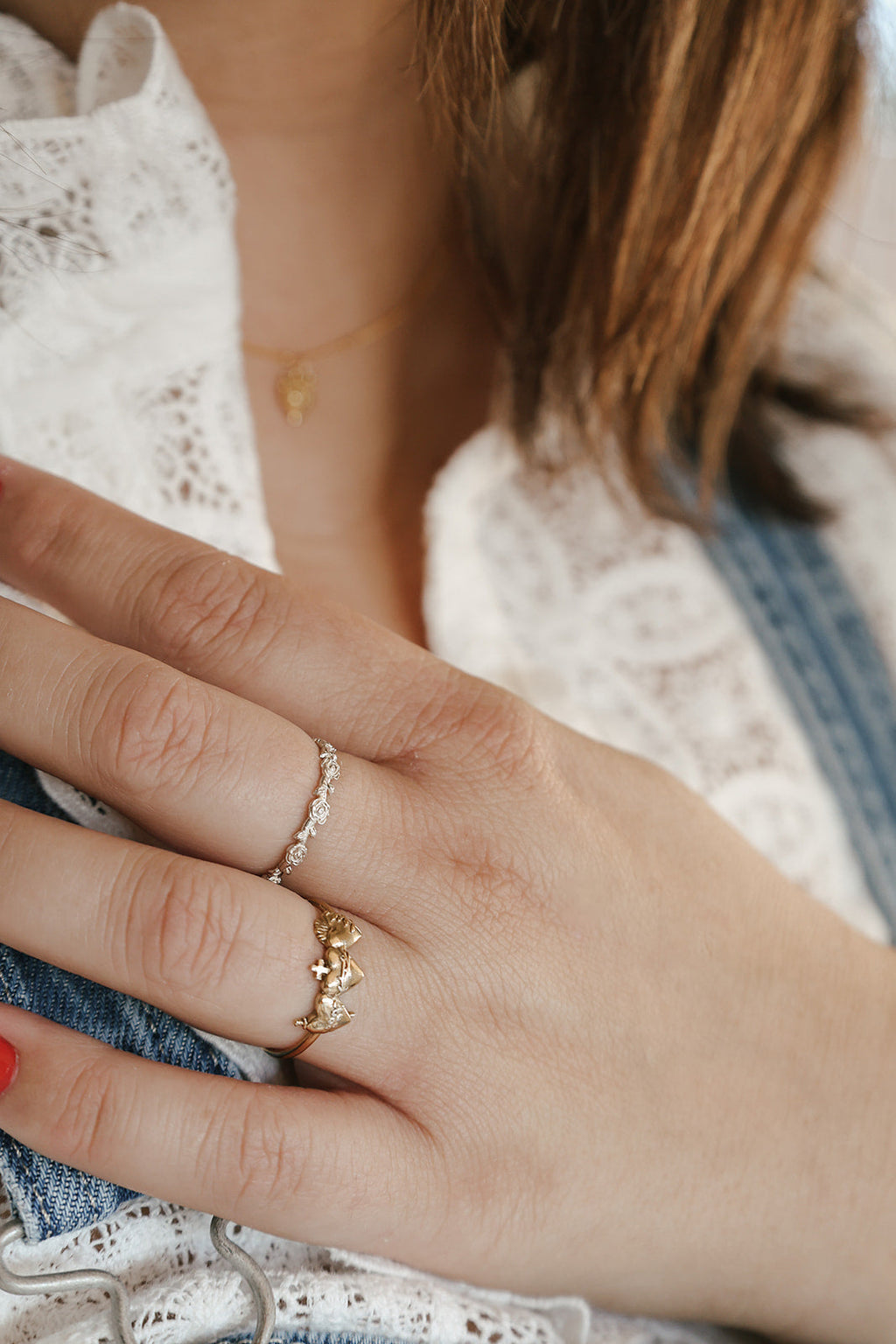 Holy Family Hearts® Ring in Gold Vermeil