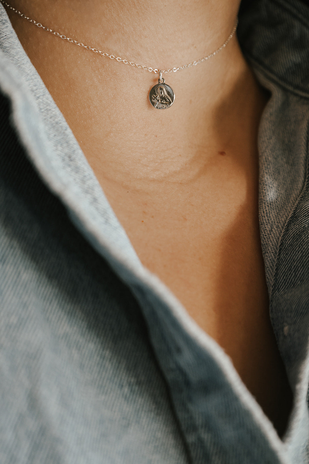 Little Saint Therese Necklace in Sterling Silver