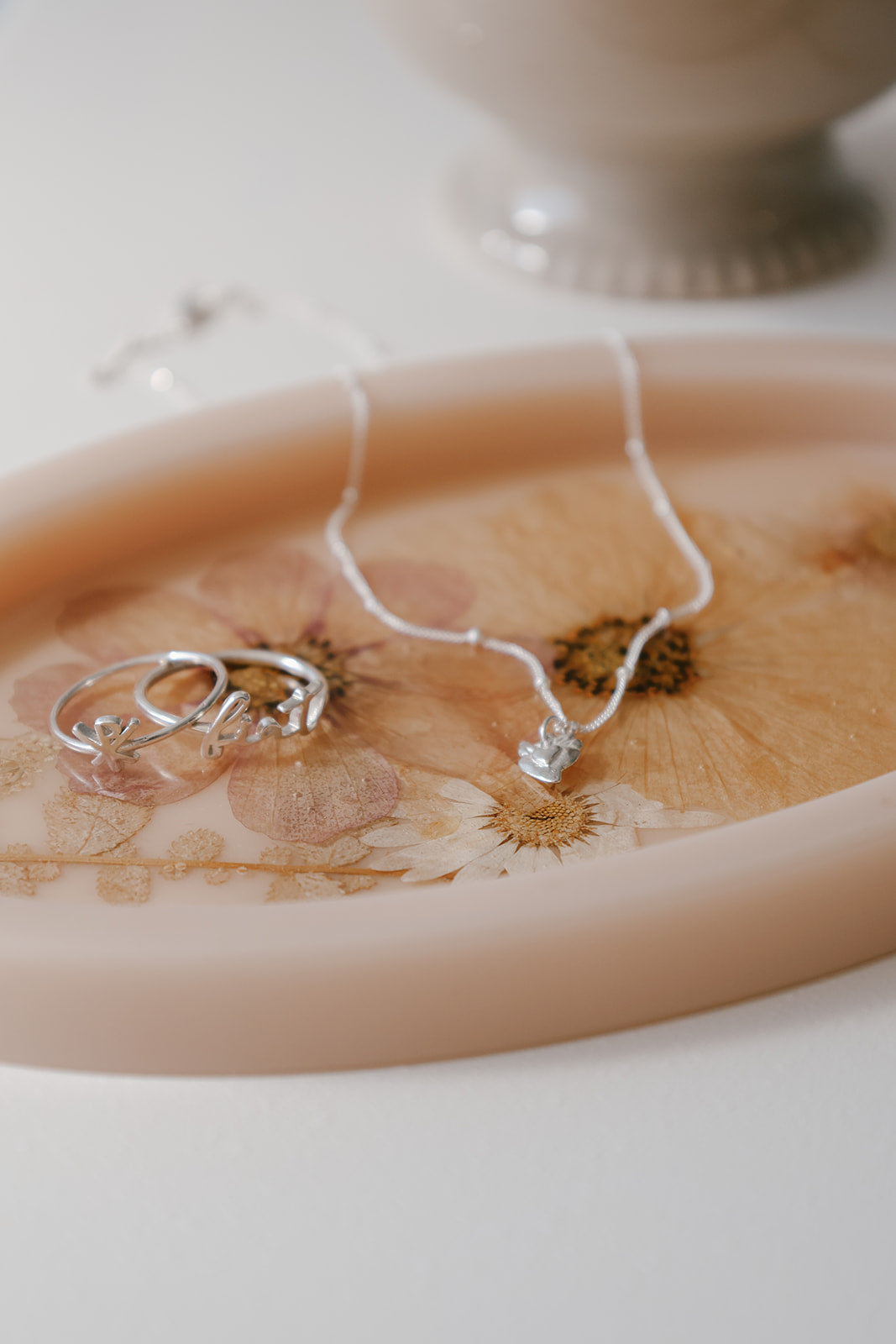 Tiny Sacred Heart Necklace in Sterling Silver