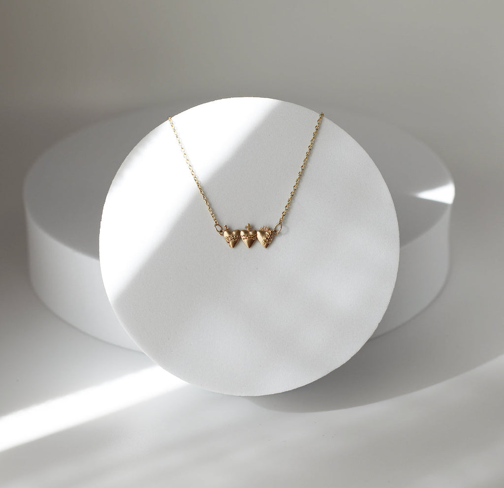 Holy Family Hearts® in 14K Gold Tiny Version