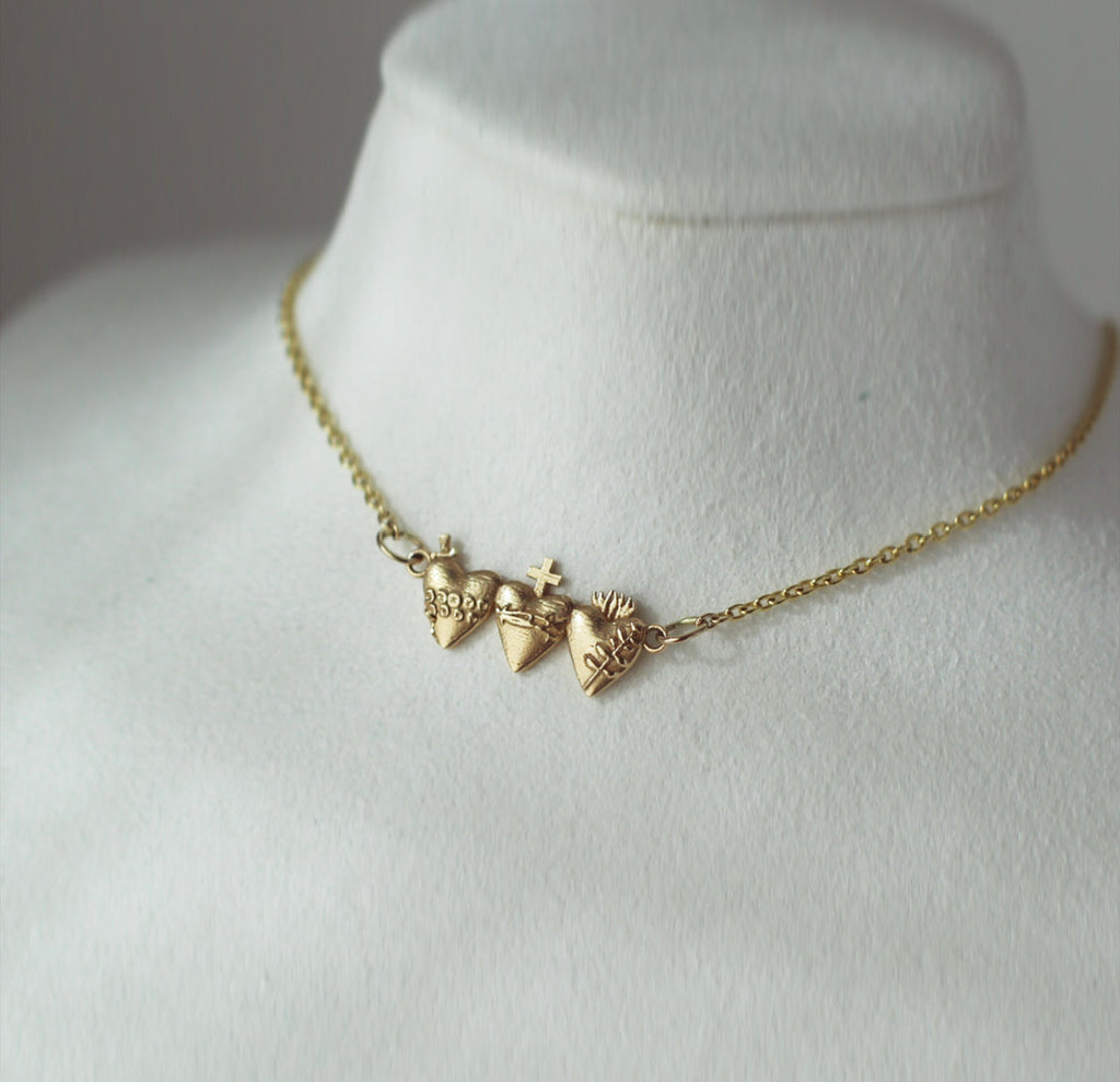 Holy Family Hearts® in 14K Gold Tiny Version