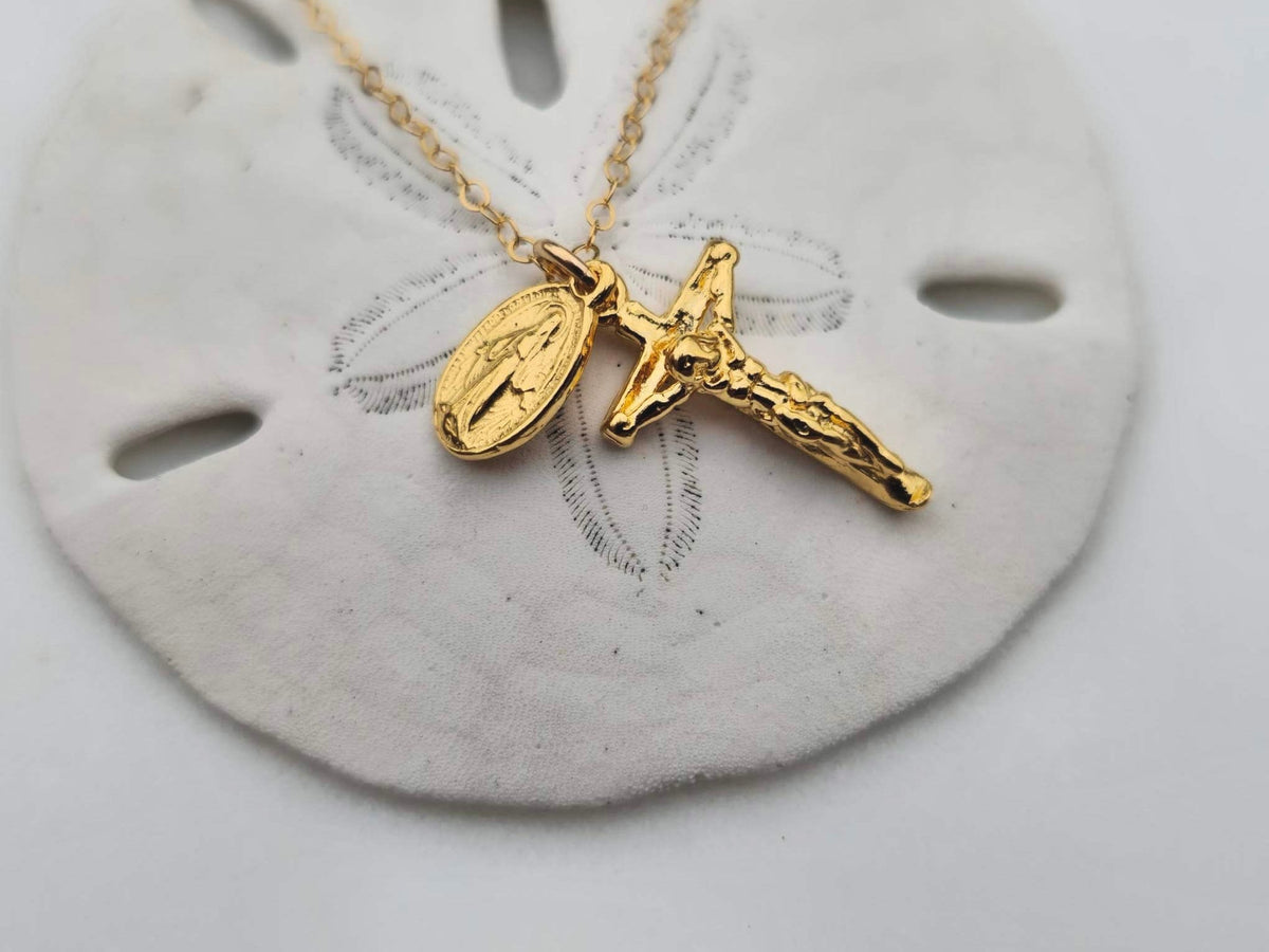 Miraculous Medal and Crucifix Necklace