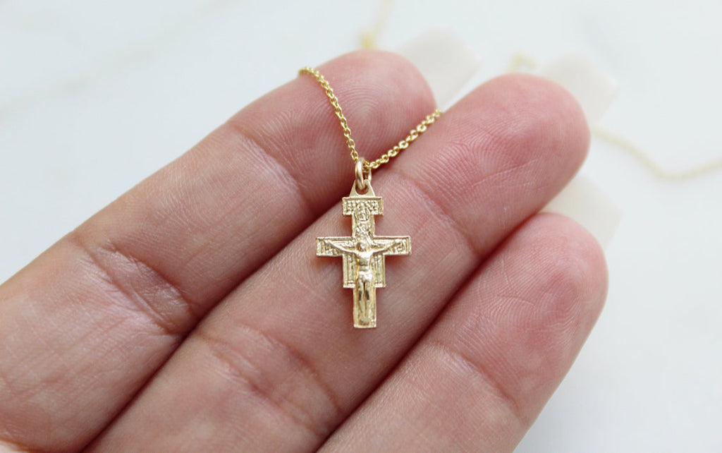 Damiano Crucifix Necklace 14K Gold