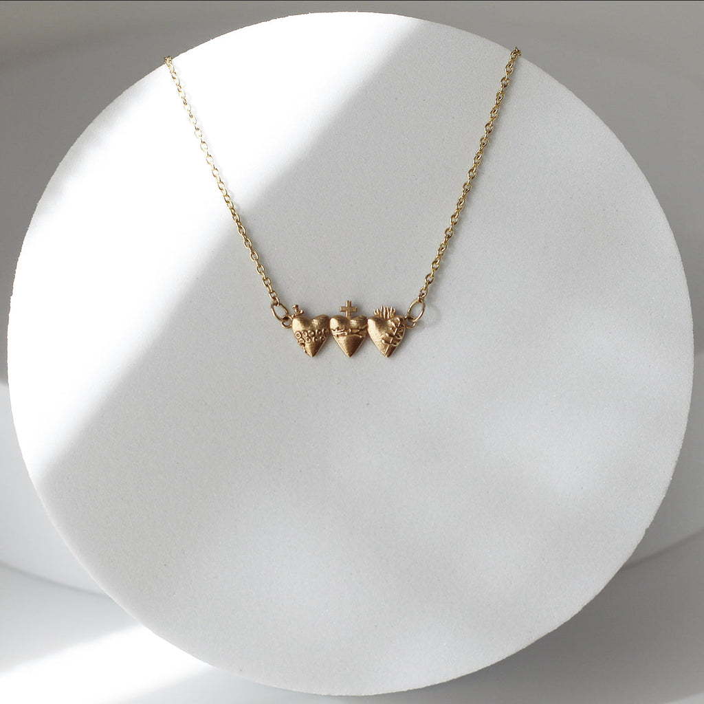 Holy Family Hearts® in 14K Gold Tiny Version