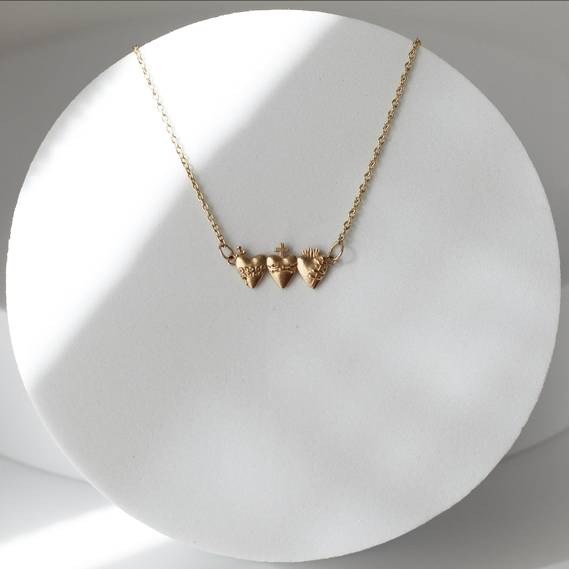 Holy Family Hearts® in 14K Gold Tiny Version