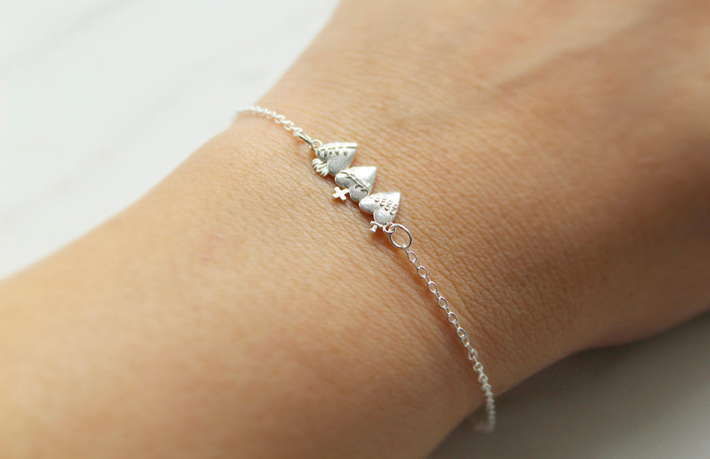 Holy Family Hearts® Bracelet Sterling Silver Tiny Version