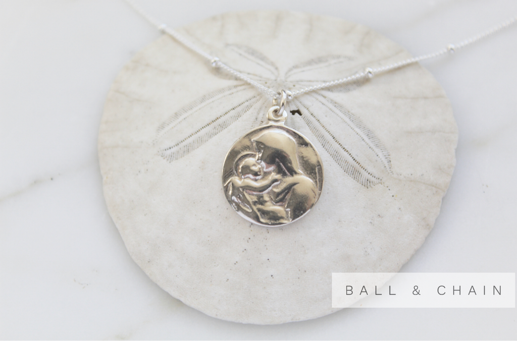 Jesus and Mary Necklace in Sterling Silver