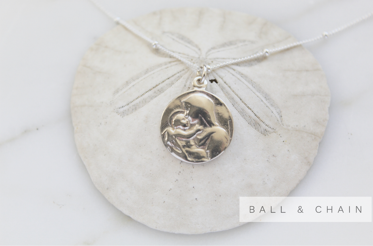 Jesus and Mary Necklace in Sterling Silver