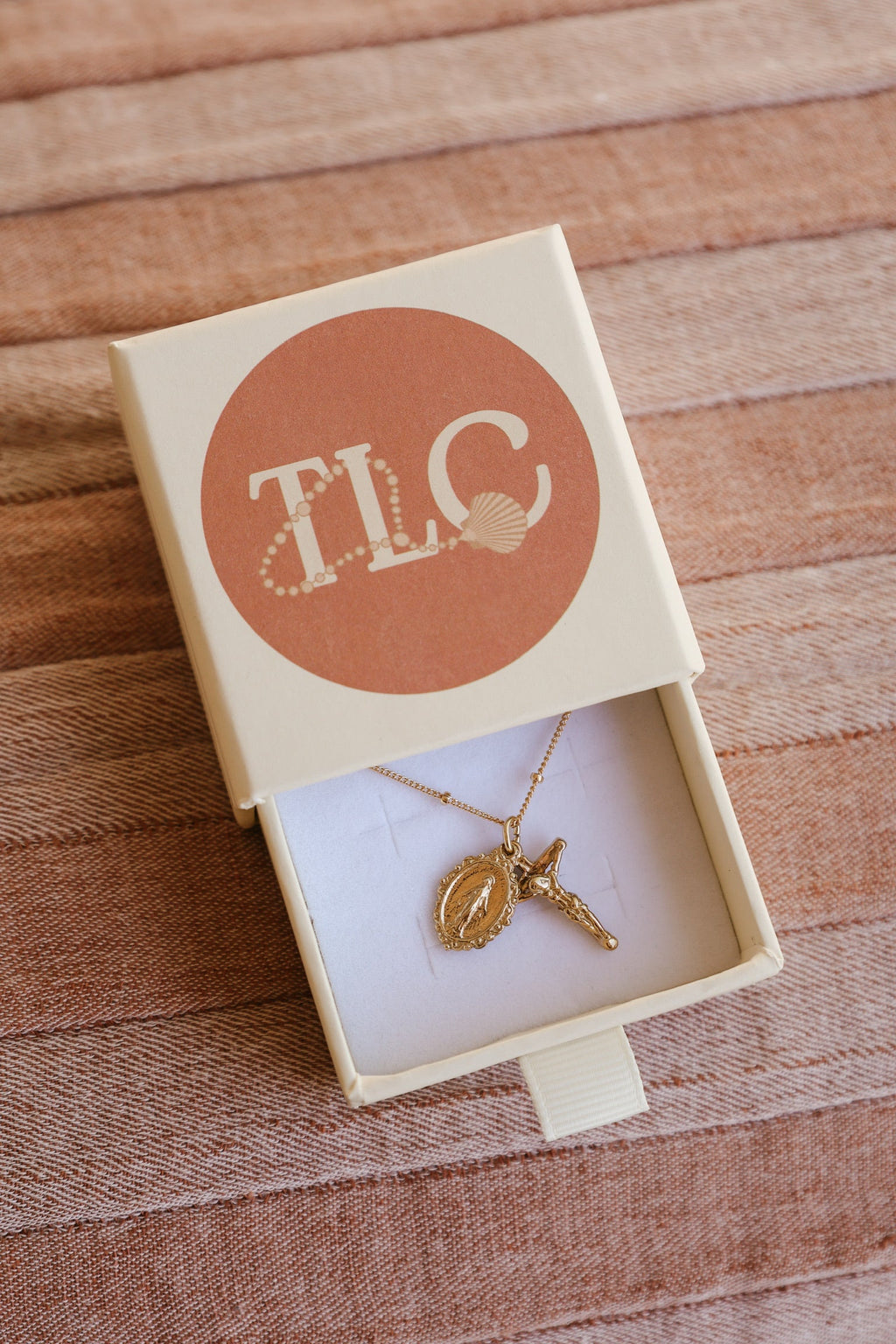 Intricate Miraculous Medal and Crucifix Necklace