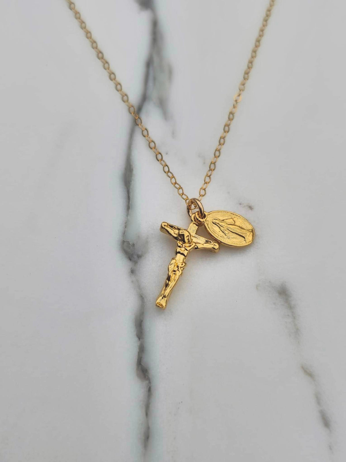 Miraculous Medal and Crucifix Necklace
