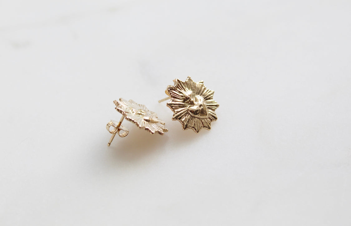 Sacred Heart Earrings in 14k Gold *Made to Order*