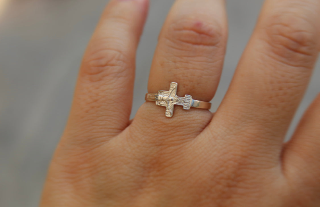 San Damiano Crucifix Ring in Silver