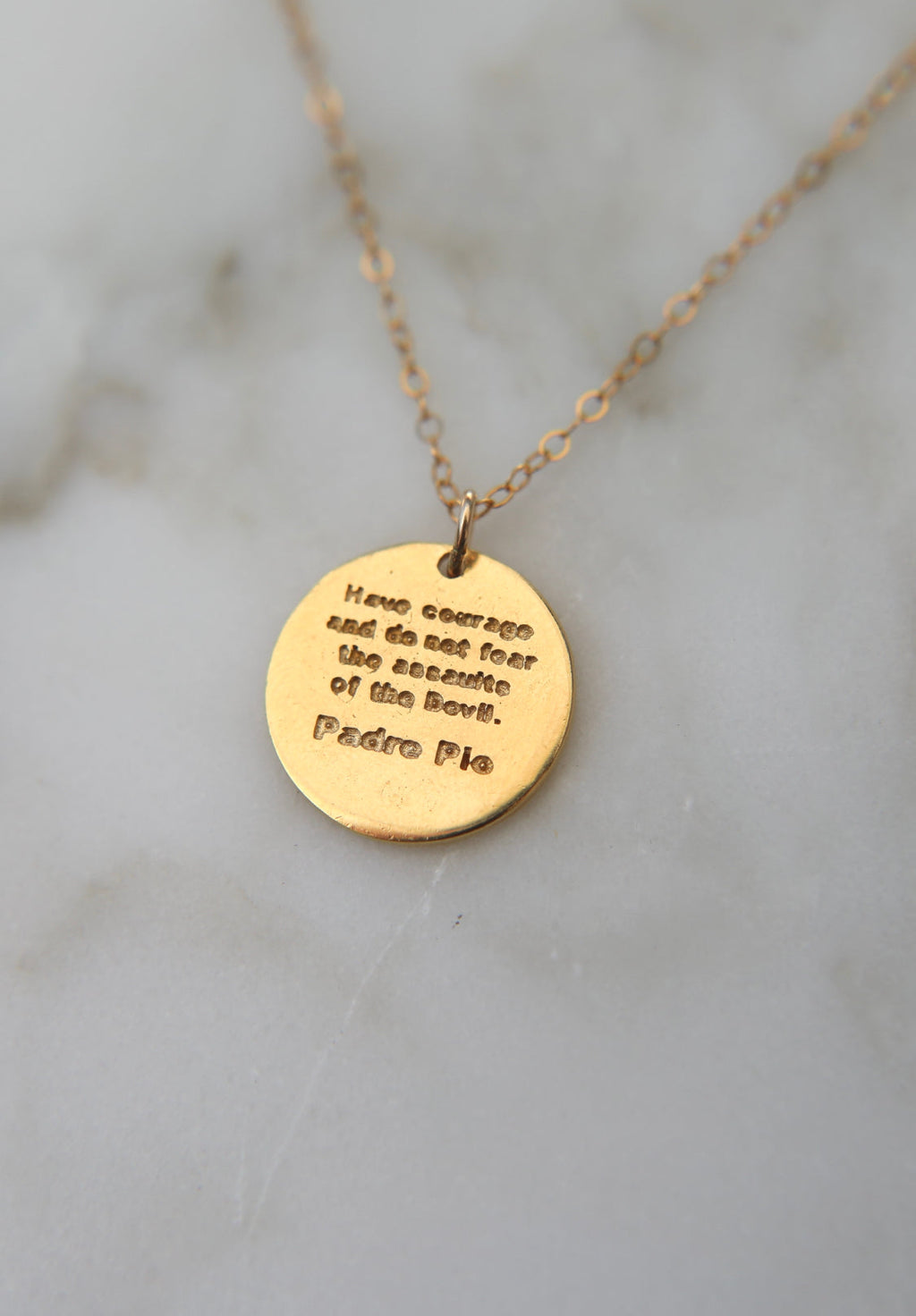 Padre Pio Necklace in Gold Vermeil