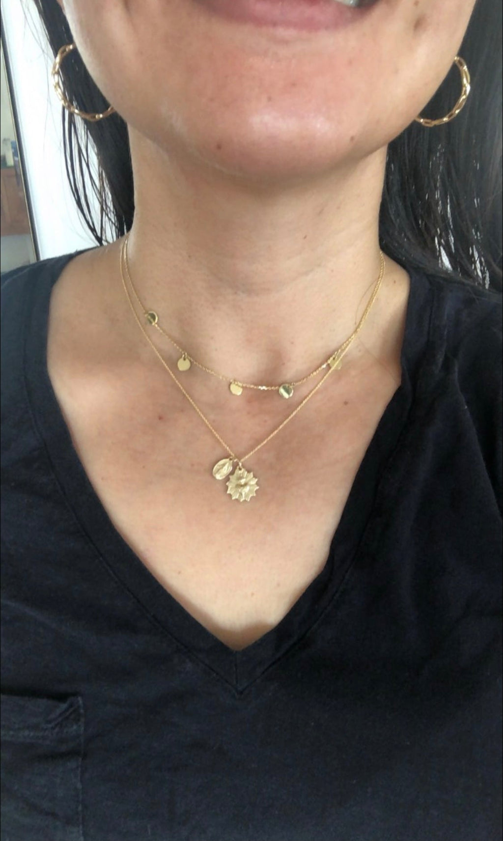 Sacred Heart and Miraculous Medal Necklace in 14k Gold