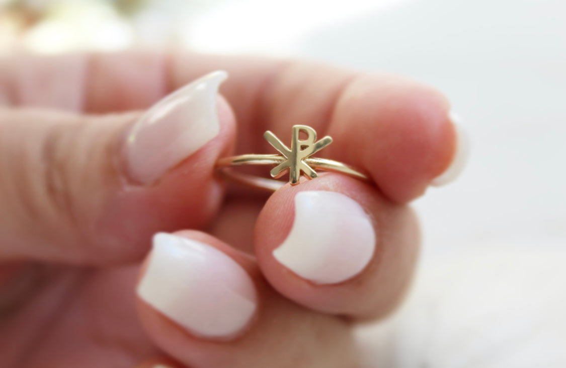14k Gold Chi Rho Ring