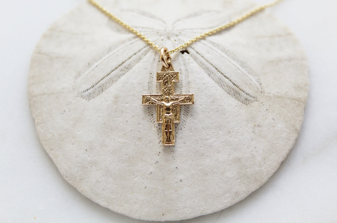 Damiano Crucifix Necklace 14K Gold