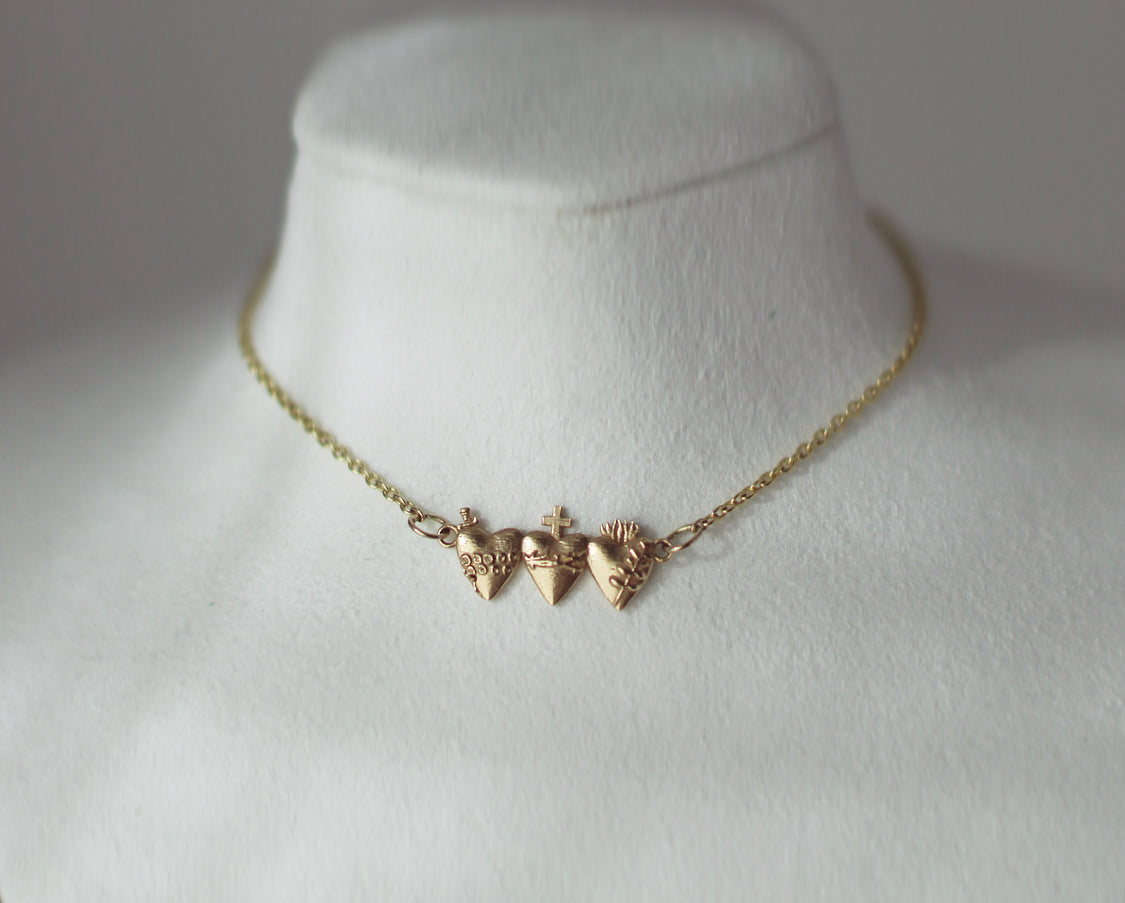 Holy Family Hearts® in 14K Gold Tiny Version