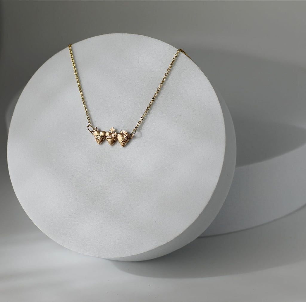 Holy Family Hearts® in 14K Gold Tiny Version