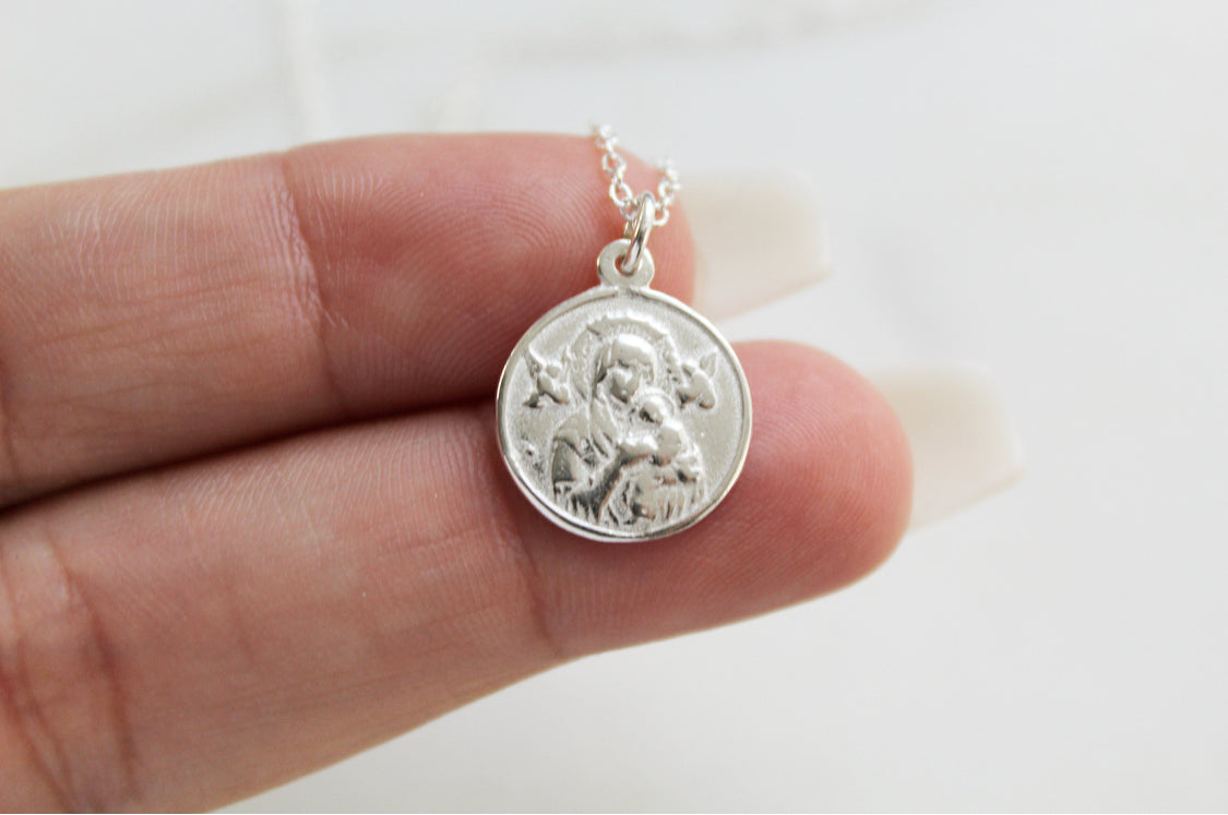 Our Lady of Perpetual Help Necklace in Sterling Silver