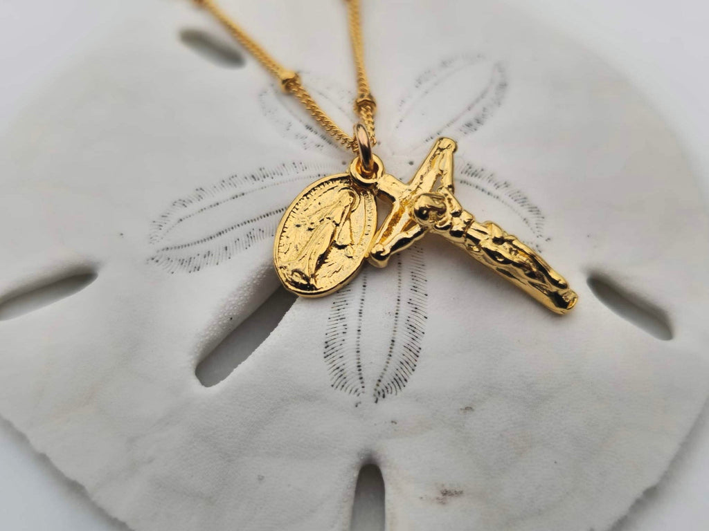Miraculous Medal and Crucifix Necklace