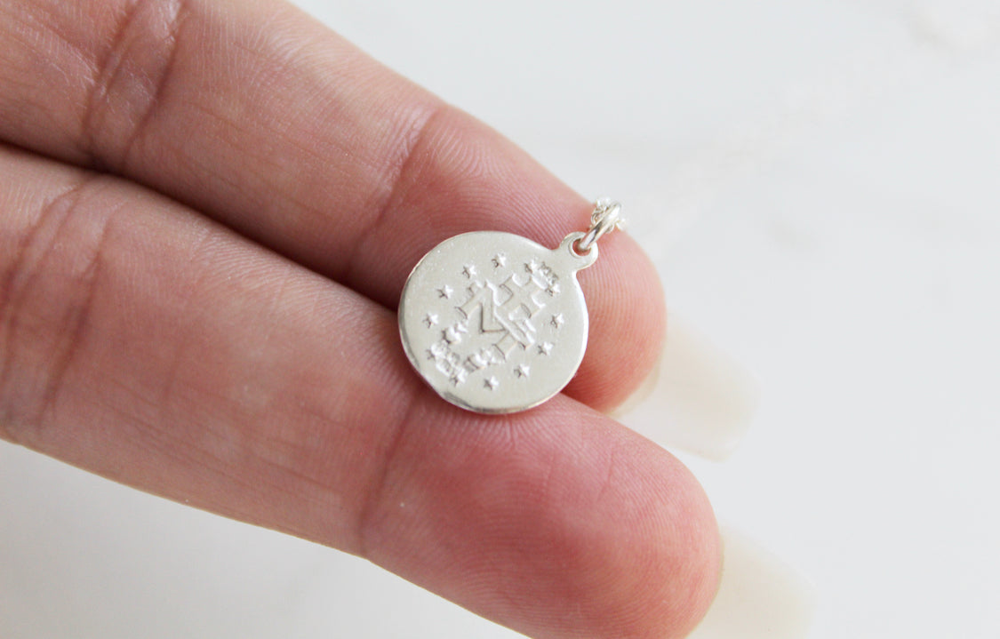 Round Miraculous Medal in 925 Sterling Silver