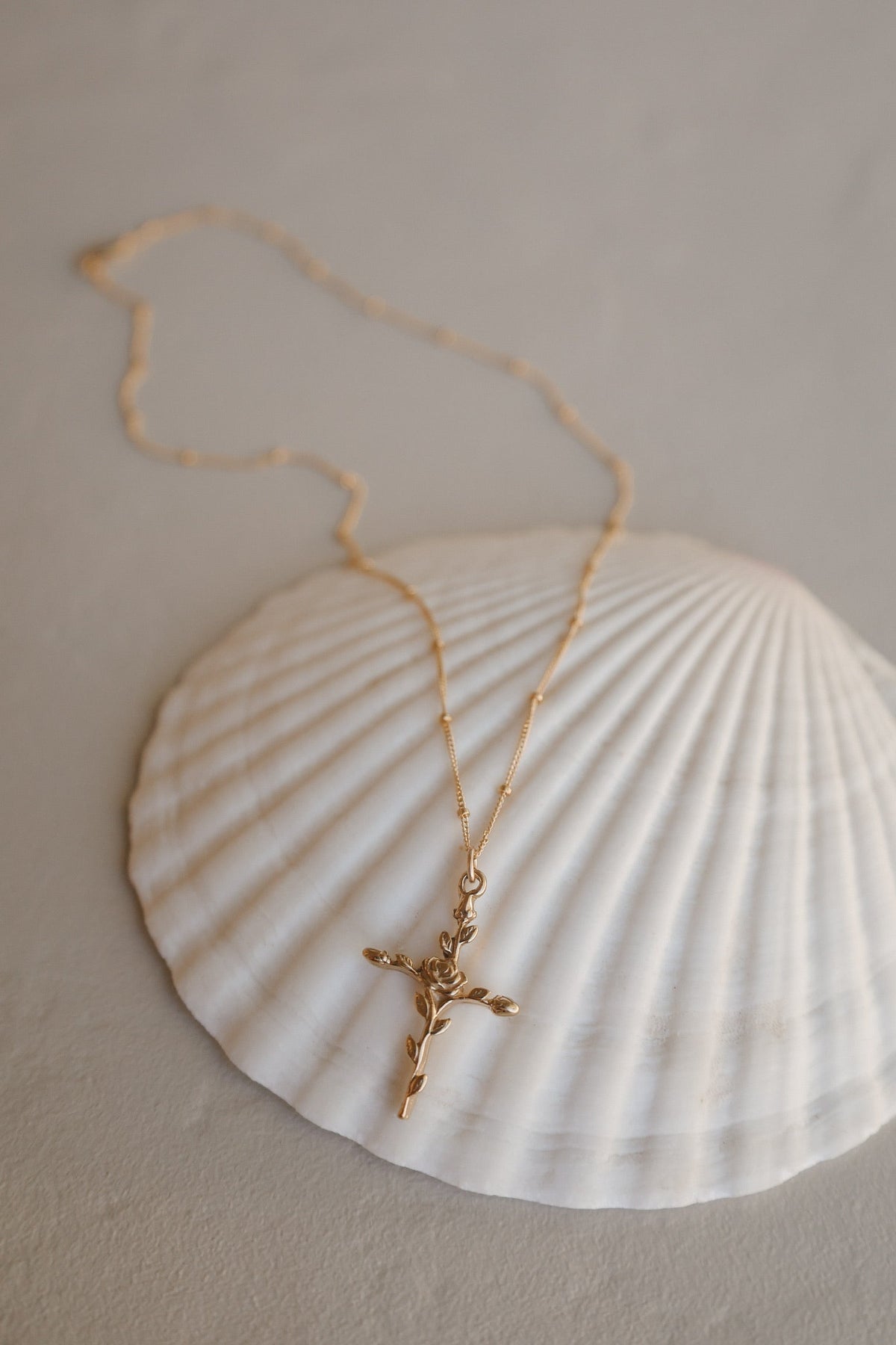 Roselle Cross Necklace