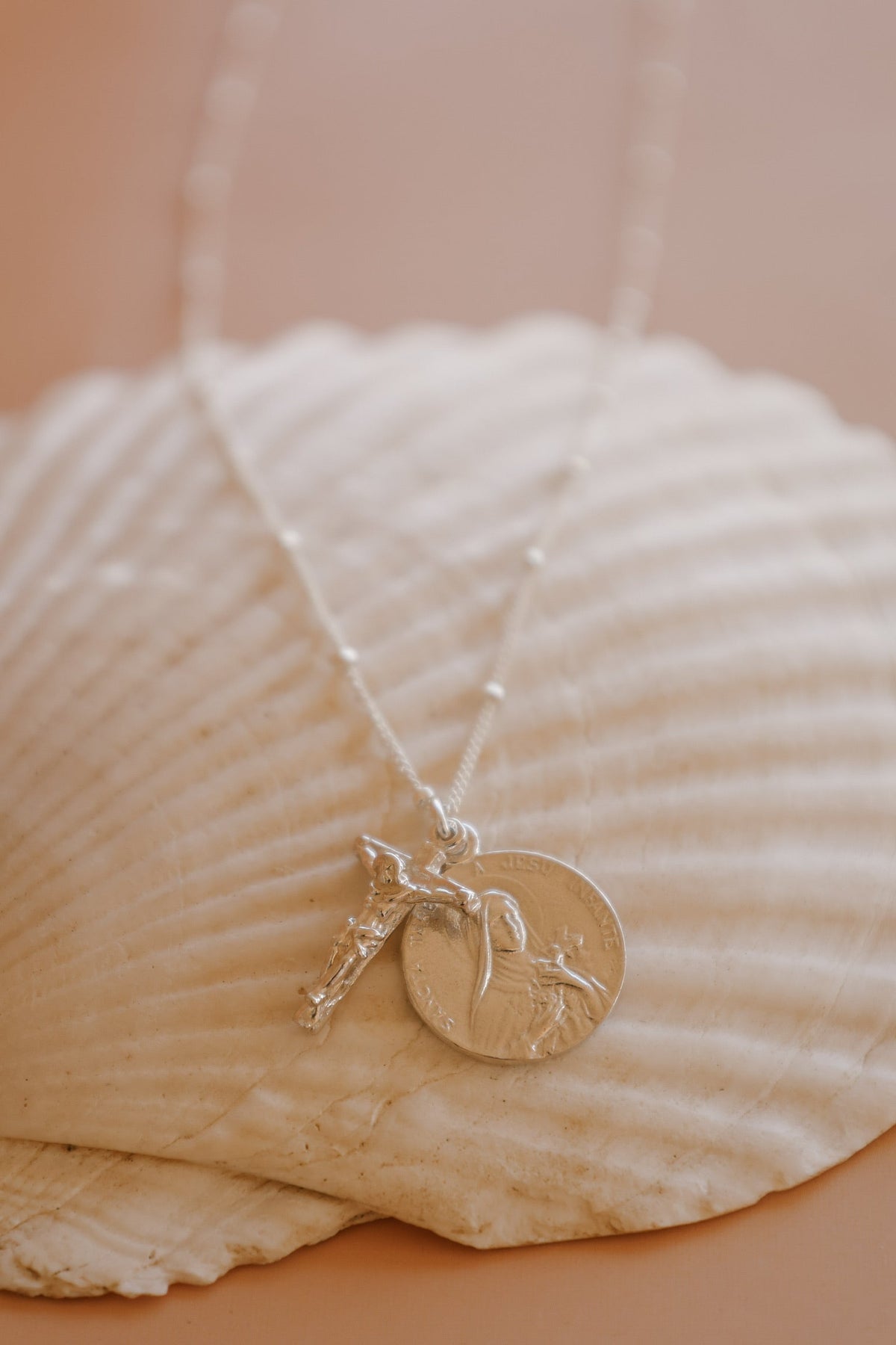 St. Therese of Lisieux & Crucifix | Sterling Silver