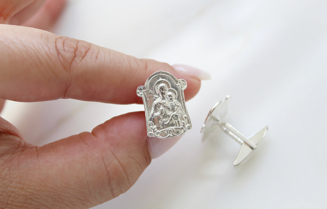 St. Joseph Cufflinks in 925 Sterling Silver