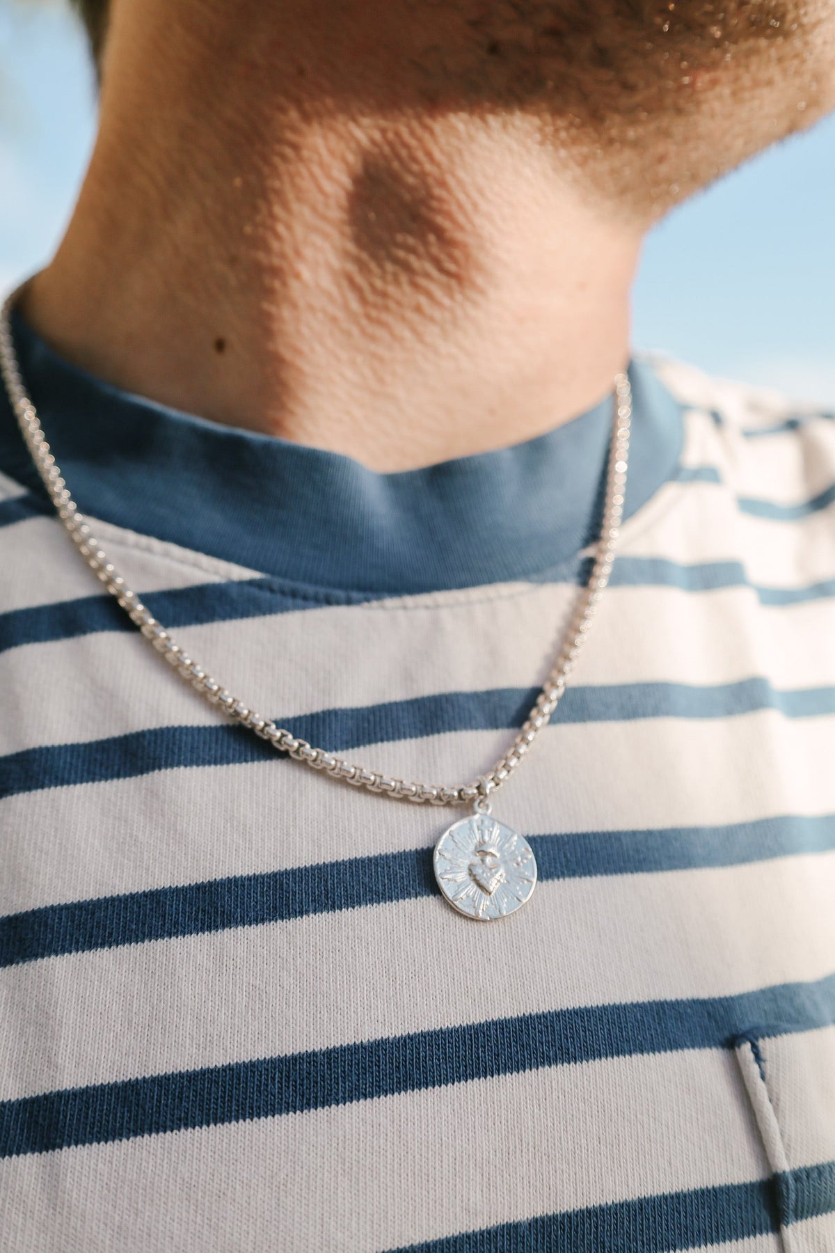 Men’s Sacred Heart Coin | 925 Sterling Silver