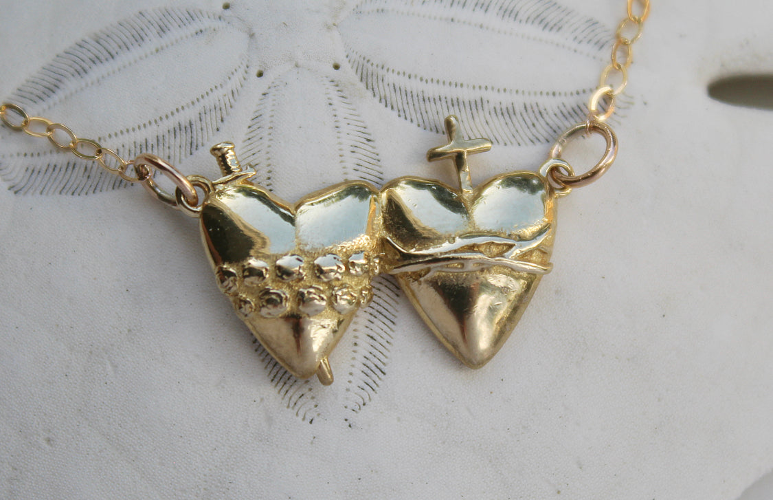 Sacred Heart and Immaculate Heart Necklace