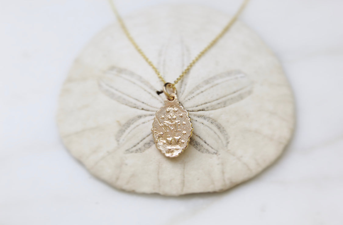 14k Gold Intricate Miraculous Medal