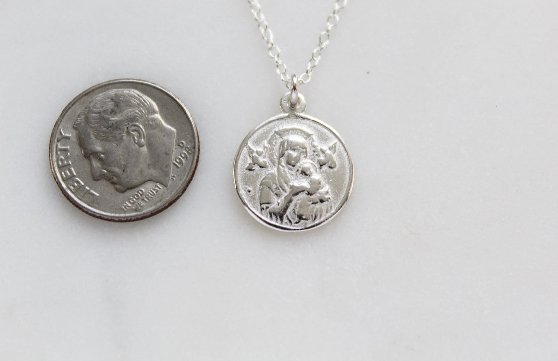 Our Lady of Perpetual Help Necklace in Sterling Silver