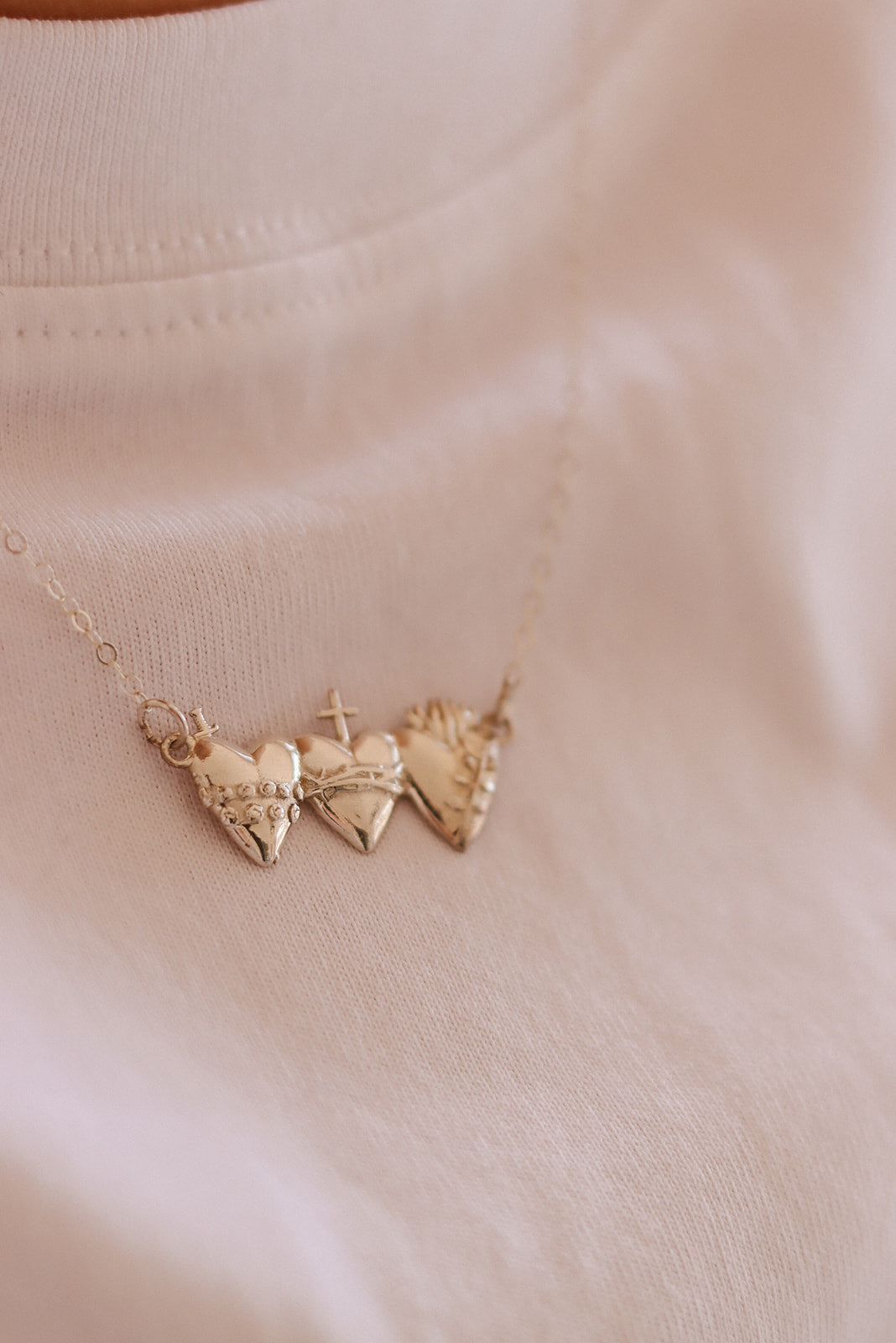Holy Family Hearts® Necklace in Sterling Silver