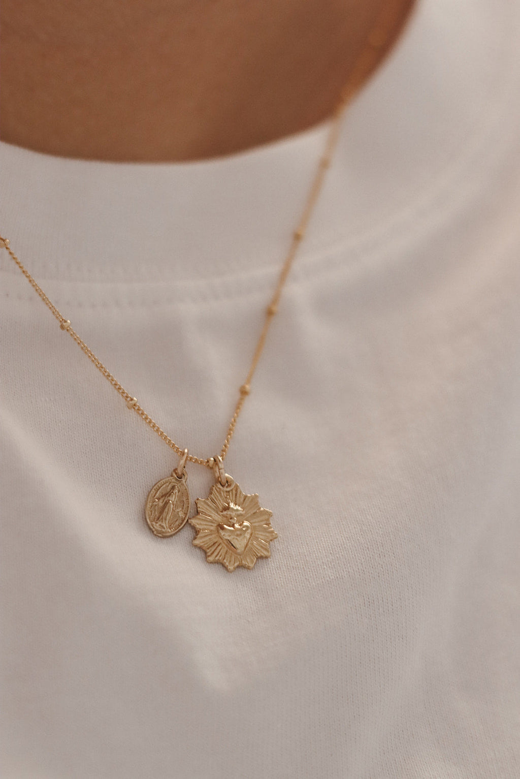 Most Sacred Heart and Miraculous Medal Necklace