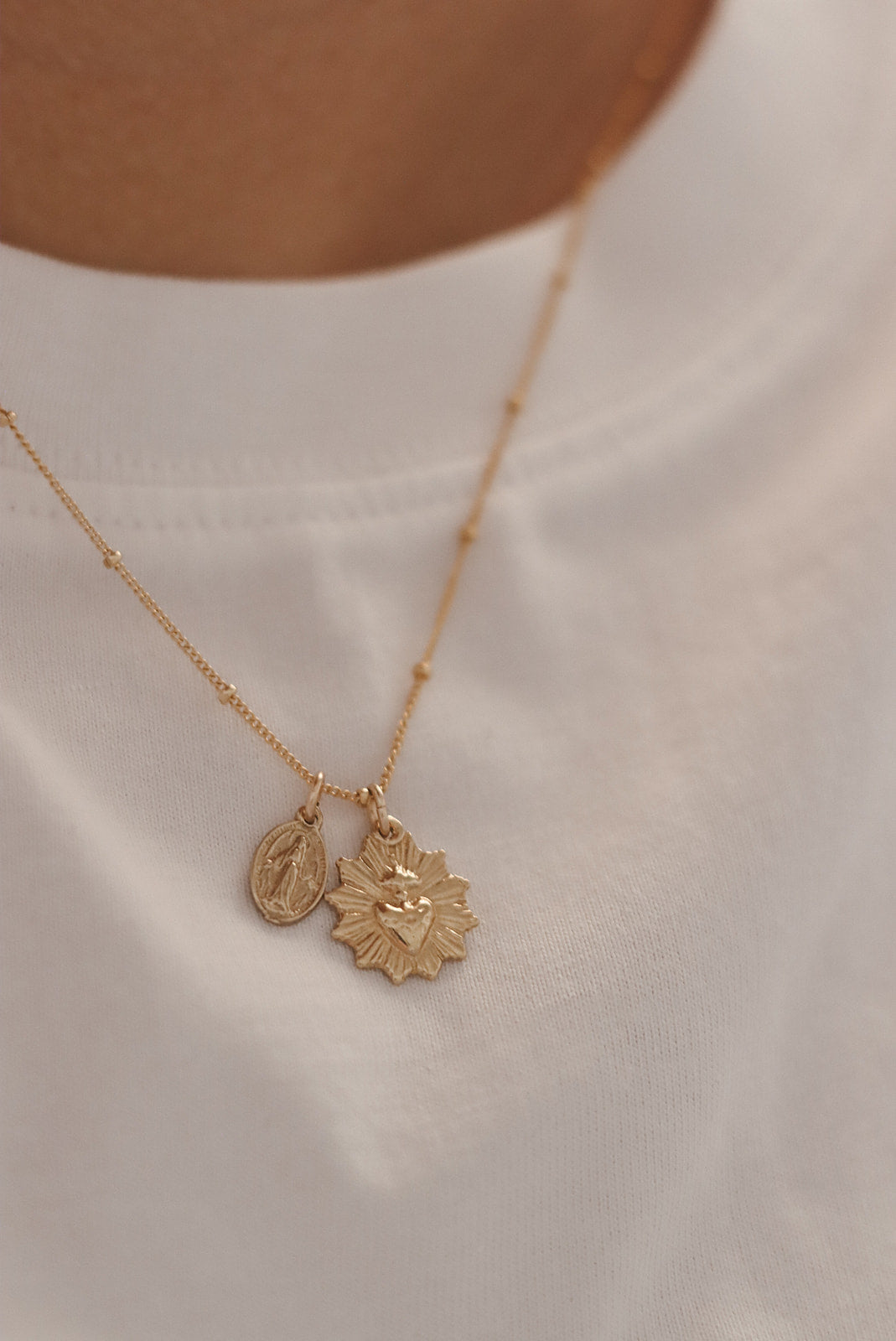 Most Sacred Heart and Miraculous Medal Necklace
