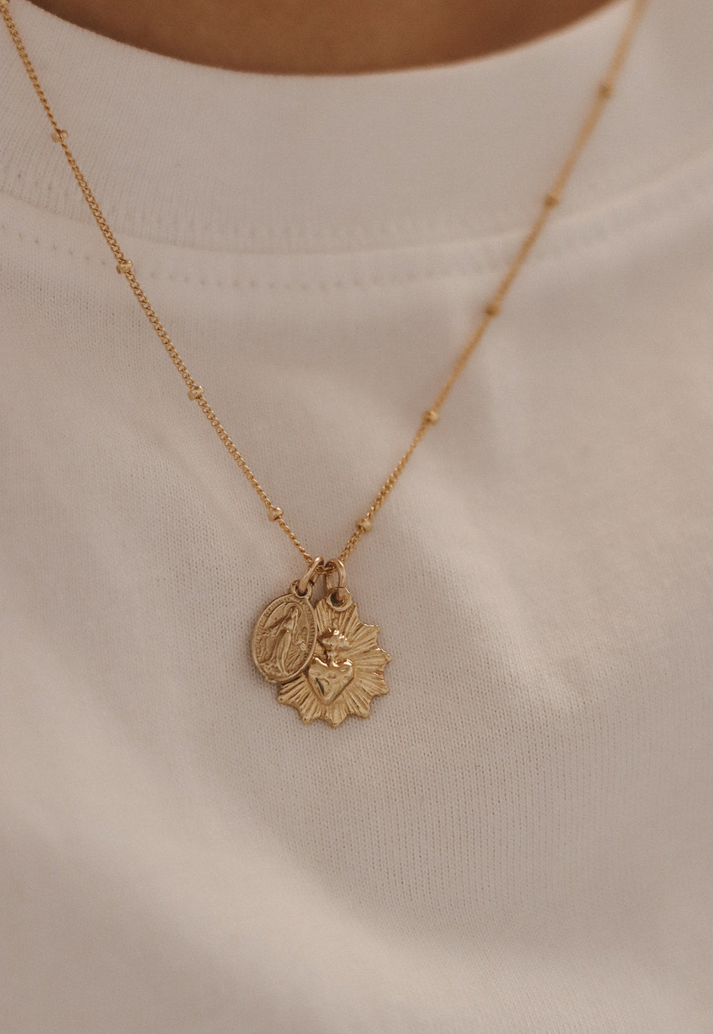 Most Sacred Heart and Miraculous Medal Necklace