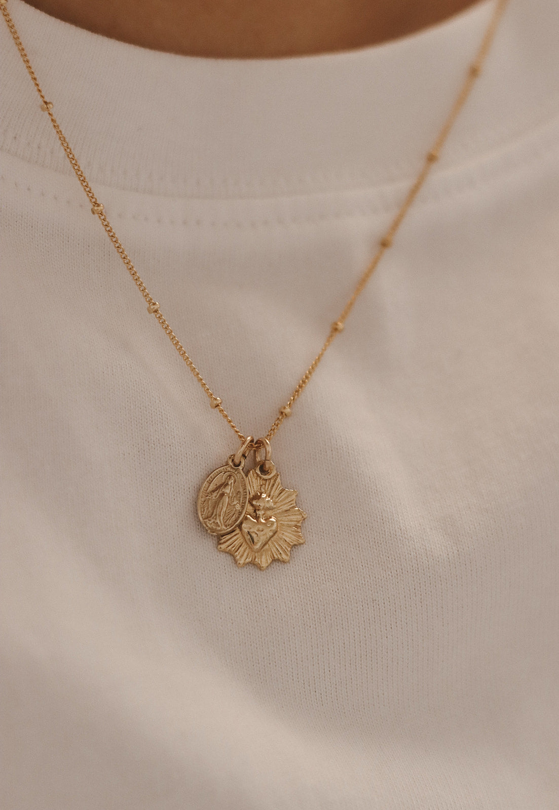 Most Sacred Heart and Miraculous Medal Necklace