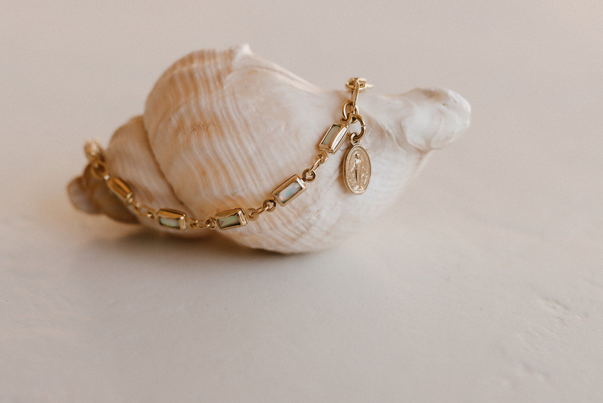 Opal Miraculous Medal Bracelet